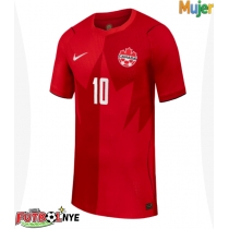 Camiseta Canadá Jonathan David #10 Primera Equipación para mujer Mundial 2026 manga corta